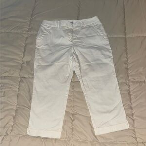 Chic White Cropped Trousers
